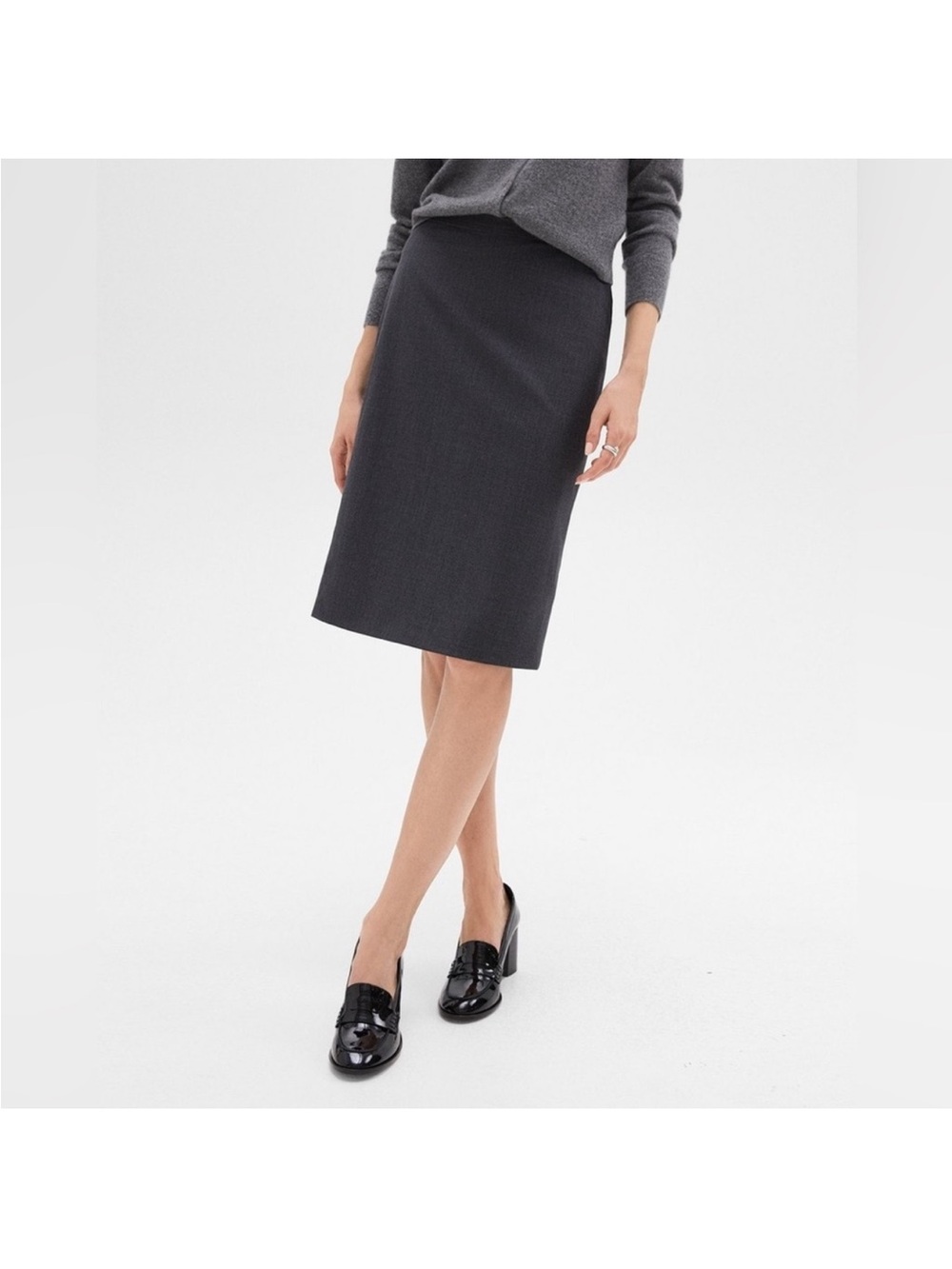 Theory Charcoal Gray Pencil Skirt